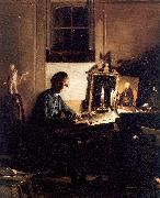 Paye, Richard Morton Self-Portrait While Engraving china oil painting reproduction